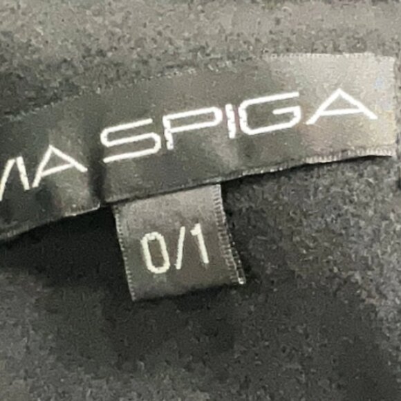 Via Spigia Black Asymmetrical Zip Front Funnel Neck Cape Coat Jacket - Picture 2 of 3